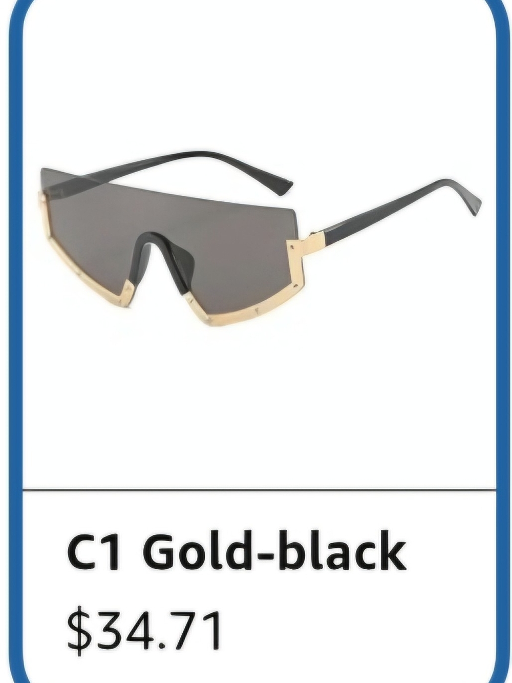 Gold-Trim Black Shield Sunglasses - Women Accessories - Picture 5 of 8